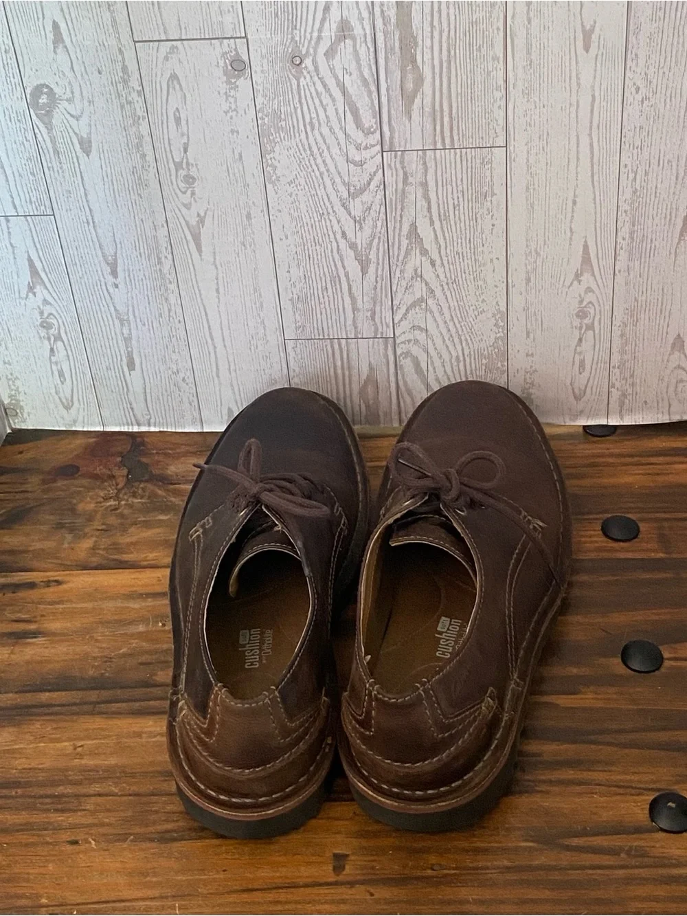 Clarks Brown Leather Lace-Up Derby Shoes